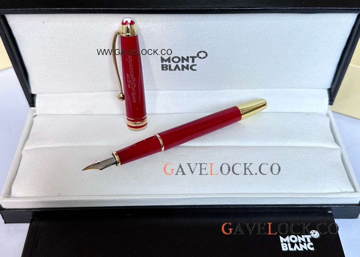 Copy Montblanc 100TH Meisterstuck Small Fountain Red Precious Resin